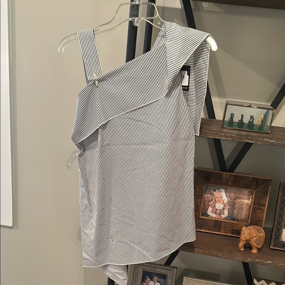 Striped One-Shoulder Dress
